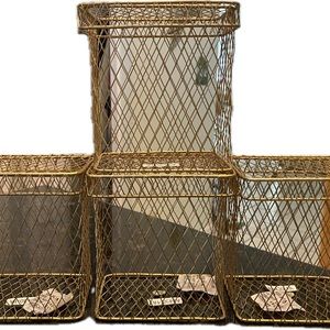 Set of 4 Gold mesh baskets